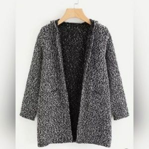 ASOS Gray double pocket hooded cardigan